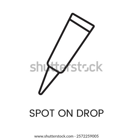 An icon of a tube applicator in vector, symbolizing spot-on medication or topical treatment, with an editable stroke.