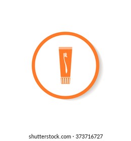 Icon tube of toothpaste.