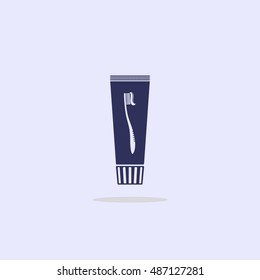Icon tube of toothpaste.