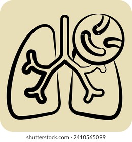 Icon Tuberclosis. related to Respiratory Therapy symbol. hand drawn style. simple design editable. simple illustration