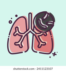 Icon Tuberclosis. related to Respiratory Therapy symbol. MBE style. simple design editable. simple illustration