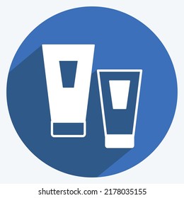 Icon Tubes. geeignet für Spa-Symbol. langer Schattenstil. einfaches Design bearbeitbar. Designvorlage, Vektor. einfache Symbolillustration