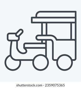 Icon Tuk Tuk. related to Cambodia symbol. line style. simple design editable. simple illustration