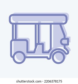 Icon Tuk tuk. related to Thailand symbol. two tone style. simple design editable. simple illustration. simple vector icons. World Travel tourism. Thai
