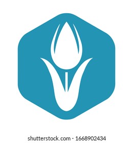 L'icône est une Tulipe. Symbole de paix. Une fleur symbolisant la Hollande et l'Empire ottoman. La fleur royale. Illustration vectorielle isolée sur fond blanc pour le design et le web.