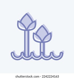 Icon Tulips 2. related to Flora symbol. two tone style. simple illustration. plant. Oak. leaf. rose