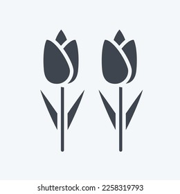 Icon Tulips. related to Environment symbol. glyph style. simple illustration. conservation. earth. clean