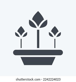 Icon Tulips. related to Flora symbol. glyph style. simple illustration. plant. Oak. leaf. rose