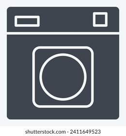 Icon Tumble Dryer. related to Laundry symbol. glyph style. simple design editable. simple illustration