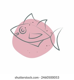 Icon Tuna. related to Seafood symbol. Color Spot Style. simple design illustration