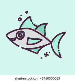 Icon Tuna. related to Seafood symbol. MBE style. simple design illustration
