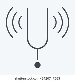 Icon Tuning Fork. mit dem Podcast-Symbol in Zusammenhang stehen. Glyph-Stil. einfaches Design bearbeitbar. einfache Abbildung