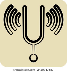 Icon Tuning Fork. related to Podcast symbol. glyph style. simple design editable. simple illustration