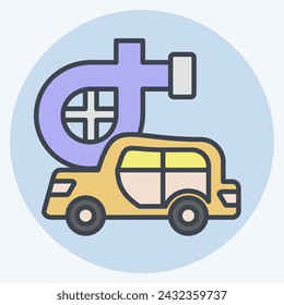 Icon Turbo. related to Garage symbol. color mate style. simple design editable. simple illustration