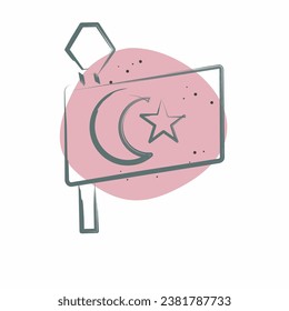 Icon Turkey Flag. related to Turkey symbol. Color Spot Style. simple design editable. simple illustration