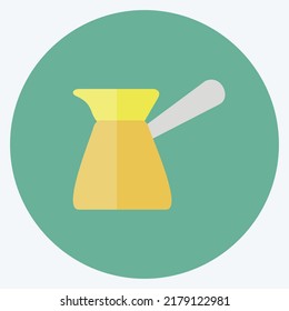 Icon Turkish Coffee Pot. suitable for Drink symbol. flat style. simple design editable. design template vector. simple symbol illustration