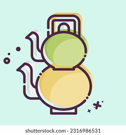 Icon Turkish Teaport. related to Tea symbol. MBE style. simple design editable. simple illustration. green tea