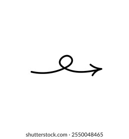 Icon with turned hand-drawn arrow
