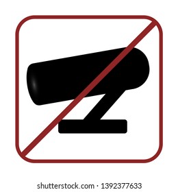 Icon turned off surveillance camera. Simple illustration of the subject. Security symbol Can be used for web and mobile interface. Modern style vector