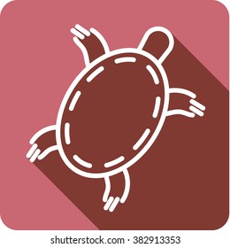 Icon turtle into flat style 