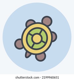 Icon Turtle Meat. suitable for seafood symbol. color mate style. simple design editable. design template vector. simple illustration