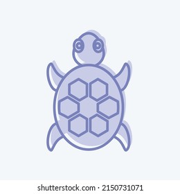 Icon Turtle. suitable for animal symbol. two tone style. simple design editable. design template vector. simple symbol illustration