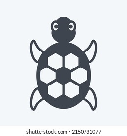 Icon Turtle. suitable for animal symbol. glyph style. simple design editable. design template vector. simple symbol illustration