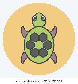 Icon Turtle. suitable for animal symbol. flat style. simple design editable. design template vector. simple symbol illustration