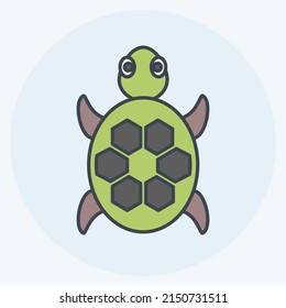 Icon Turtle. suitable for animal symbol. color mate style. simple design editable. design template vector. simple symbol illustration