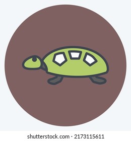 Icon Turtle. suitable for Sea symbol. color mate style. simple design editable. design template vector. simple symbol illustration