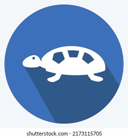 Icon Turtle. suitable for Sea symbol. long shadow style. simple design editable. design template vector. simple symbol illustration