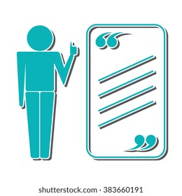 Icon Of Tutor Or Teacher With Quote