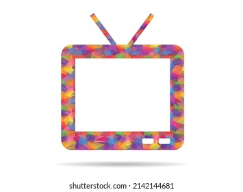 icon tv low poly colorful