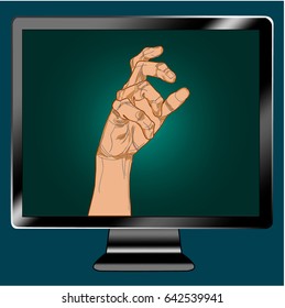 icon tv show hand arm.