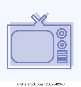 Icono TV - Estilo de dos tonos, ilustración simple, trazo editable, vector de plantilla de diseño, bueno para impresiones, carteles, anuncios, anuncios, gráficos de información, etc.