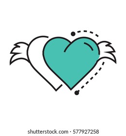 Icon Twins Hearts wings blue