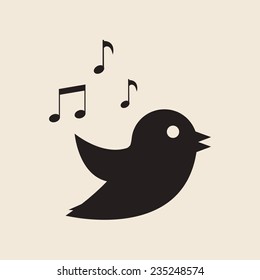 icon twitter bird vector illustration