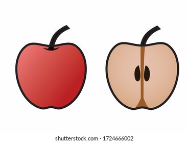 icon two apple vector colorful gradient