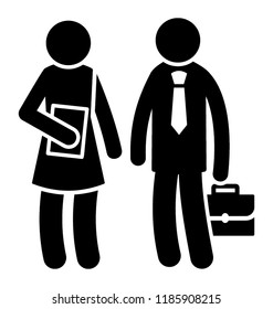 Icon of two business persons doing chat regarding a product