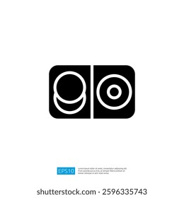 Icon of Two Circular Elements in a Toggle Design Representing Positive and Negative States in Modern Graphic Style