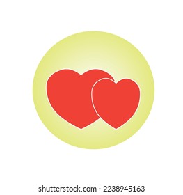 el icono de dos corazones rojos clásicos en una taza es una ilustración vectorial, un símbolo del Día de San Valentín