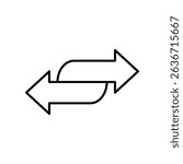 icon of two curved arrows pointing in opposite directions, indicating exchange, transfer, refresh, back and forth, or synchronization, suitable for ui or ux mobile applications