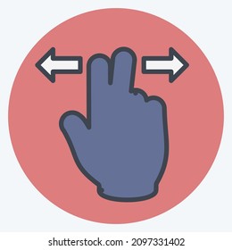 Icon Two Fingers Horizontal - Color Mate Style - Simple illustration,Editable stroke,Design template vector, Good for prints, posters, advertisements, announcements, info graphics, etc.