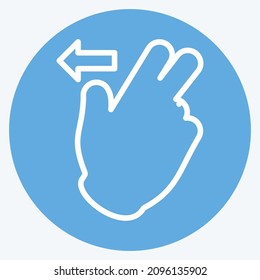 Icon Two Fingers Left - Blue Eyes Style - Simple illustration,Editable stroke,Design template vector, Good for prints, posters, advertisements, announcements, info graphics, etc.