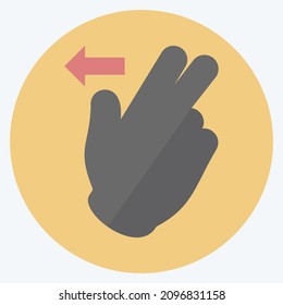 Icon Two Fingers Left - Flat Style - Simple illustration,Editable stroke,Design template vector, Good for prints, posters, advertisements, announcements, info graphics, etc.