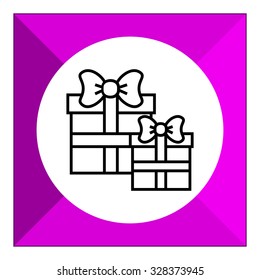 Icon of two gift boxes with ribbon and bow