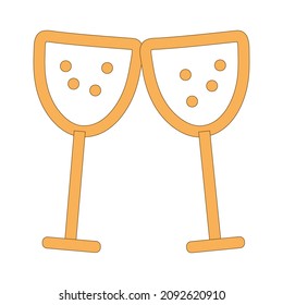 Icon of two glasses for use in the clipart. Vector isolated image for use in web design