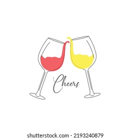 icon Two glasses of whiskey. Cheers glass vector illustration