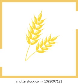 Icon two golden ears of wheat for the site and applications