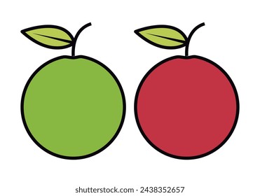Icono de dos manzanas verdes y rojas.